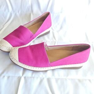 Dansko Lesley Fuchsia Pink Nubuck‎ Leather Espadrille Slip-On Flats